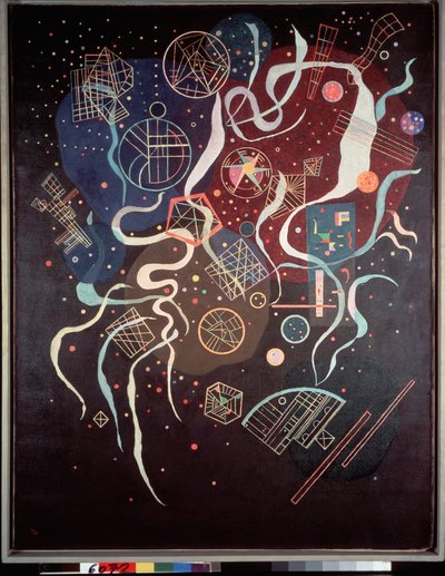 El movimiento. Composición no representativa. Pintura de Wassily Kandinsky (o Wassily Kandinski o Kandinskij de Wassily Kandinsky