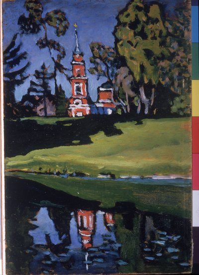 Pintura ""La Iglesia Roja"" de Vassily Kandinsky (o Wassily Kandinski o Kandinskij de Wassily Kandinsky