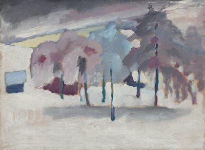 Murnau - árboles en la nieve de Wassily Kandinsky