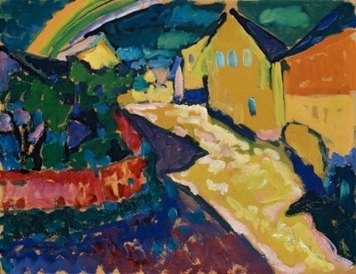 Murnau - paisaje con arco iris de Wassily Kandinsky