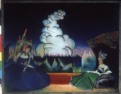 "Nube blanca" Pintura sobre vidrio de Vassily Kandinsky de Wassily Kandinsky