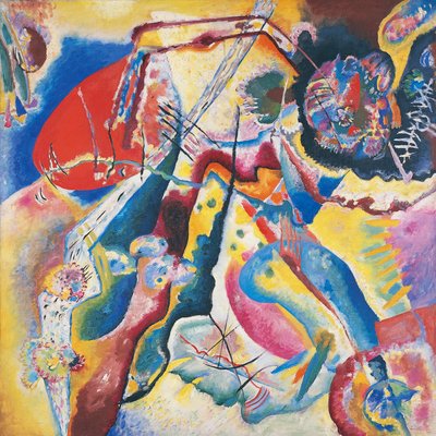 Pintura con mancha roja de Wassily Kandinsky