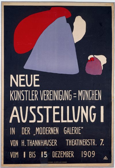 Plakat für die erste Ausstellung der Neuen Künstlervereinigung München de Wassily Kandinsky