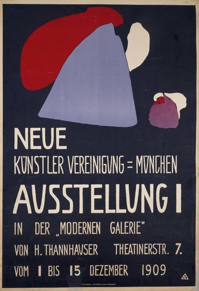 Póster para la 1ª Exposición de la Neue Künstlervereinigung München, 1909 de Wassily Kandinsky
