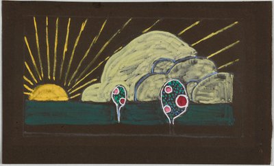 Diseño de bordado con sol y manzanito de Wassily Kandinsky