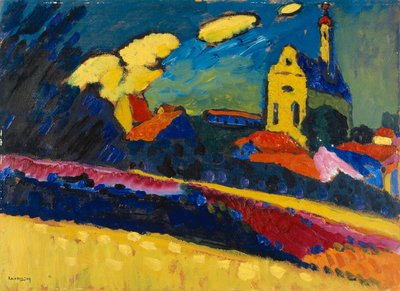 Estudio para Murnau - Paisaje con iglesia, 1909 de Wassily Kandinsky