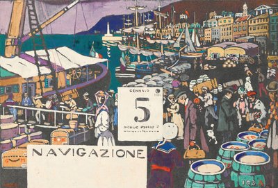 Estudio para un cartel de barco, 1906 de Wassily Kandinsky