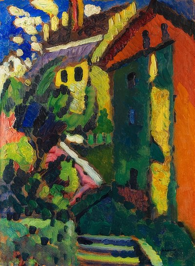Escalera al castillo (Murnau). 1909 de Wassily Kandinsky