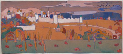 Ciudad amurallada en paisaje otoñal de Wassily Kandinsky