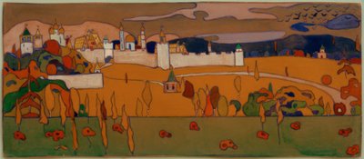 Ciudad Amurallada en Paisaje Otoñal de Wassily Kandinsky