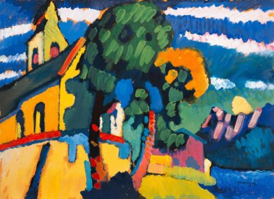 Iglesia del pueblo en Riegsee de Wassily Kandinsky