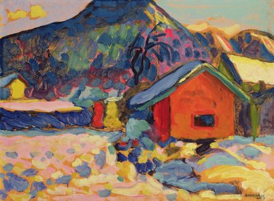 Estudio de invierno con montaña, 1908 de Wassily Kandinsky