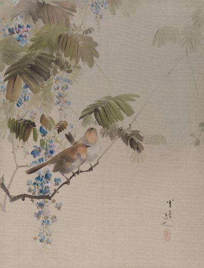 Aves y flores, ca. 1887 de Watanabe Seitei
