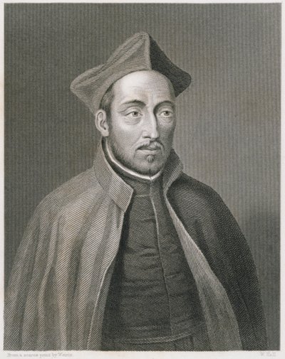 Ignacio de Loyola, grabado por W. Holl, de Religión Mundial, publicado por A. Fullarton & Co. de Weirix
