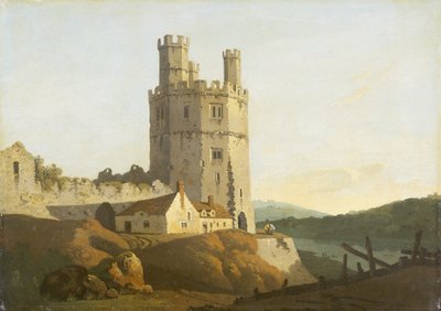 Castillo de Caernarvon, la Torre del Águila (óleo sobre lienzo) de Welsh school
