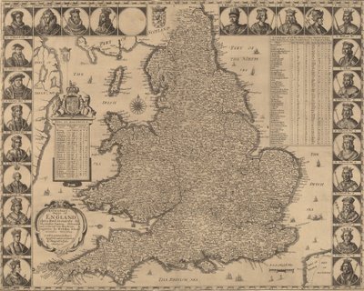 Un nuevo y exacto mapa de Inglaterra, 1644 de Wenceslaus Hollar