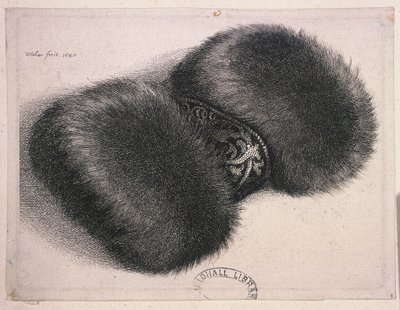 Un gran manguito con una banda de brocado, 1647 de Wenceslaus Hollar