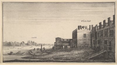 Vista del Palacio de Lambeth desde el río en Whitehall Stairs, 1625-77 de Wenceslaus Hollar