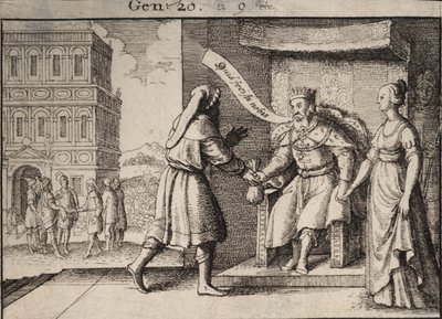Abimelec reprendiendo a Abraham. Estado 1 de Wenceslaus Hollar