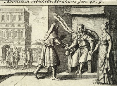Abimelec reprendiendo a Abraham. Estado 2 de Wenceslaus Hollar