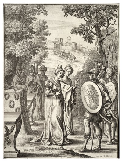 Eneas se encuentra con Andrómaca de Wenceslaus Hollar