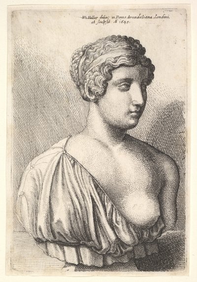 Busto Antiguo de una Mujer, 1645 de Wenceslaus Hollar