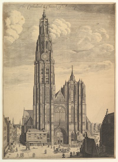 Catedral de Amberes Prospectvs Tvrris Ecclesiæ Cathedralis de Wenceslaus Hollar