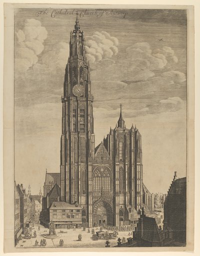 Catedral de Amberes Prospectvs Tvrris Ecclesiæ Cathedralis, 1649 de Wenceslaus Hollar