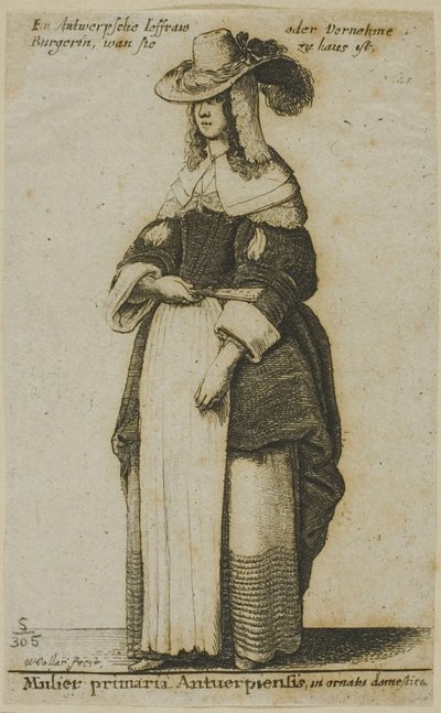 Mujer de Amberes de Wenceslaus Hollar