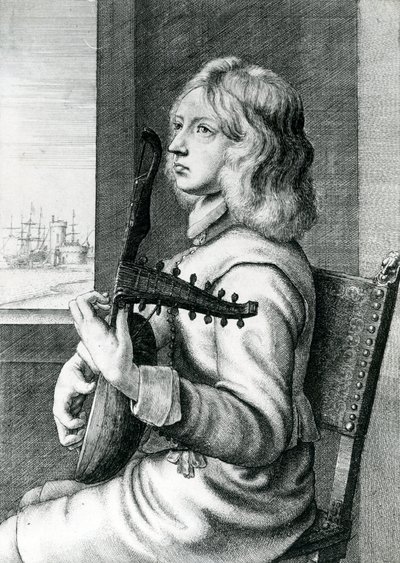 Tocador de Laúd Barroco de Wenceslaus Hollar