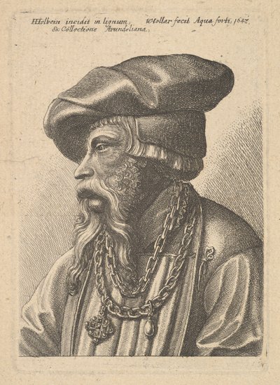 Hombre barbudo con collar de cadena, 1647 de Wenceslaus Hollar