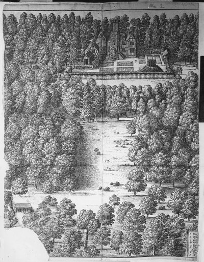 Casa y Parque de Boscobel, 1651 de Wenceslaus Hollar