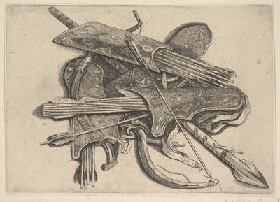 Arcos, carcajes y una lanza, 1625-77 de Wenceslaus Hollar