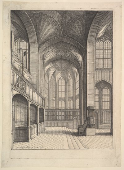 Capilla de Brays en la Capilla de San Jorge, Windsor., 1663 de Wenceslaus Hollar