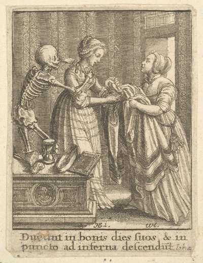 Novia, de la Danza de la Muerte, 1651 de Wenceslaus Hollar
