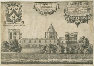 Abadía de Burton-upon-Trent: grabado en cobre, 1661 de Wenceslaus Hollar
