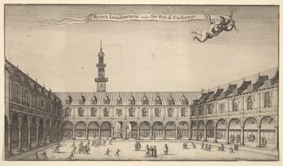 Byrsa Londinensis vulgo el Royal Exchange, Londres, ca. 1647 de Wenceslaus Hollar