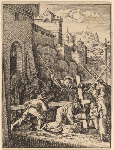 Llevando la cruz de Wenceslaus Hollar