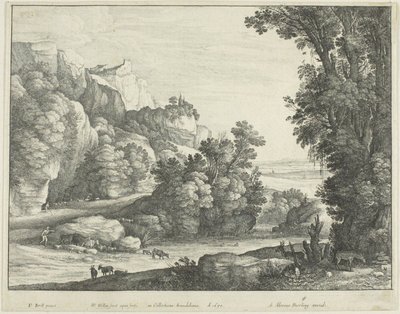 Ganado bebiendo de Wenceslaus Hollar