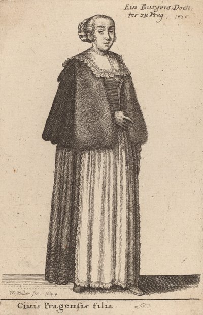 Ciuis Pragensis Filia, 1643 de Wenceslaus Hollar