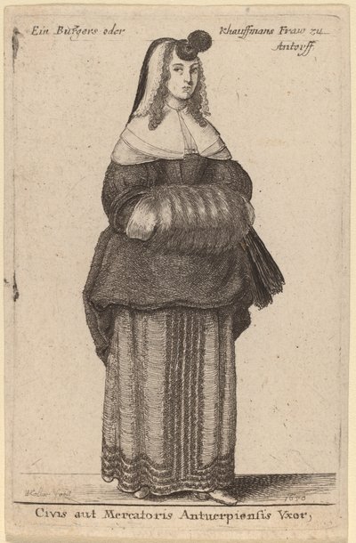 Esposa de un Ciudadano o Comerciante de Amberes de Wenceslaus Hollar