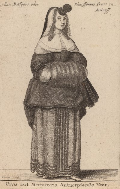 Ciuis aut Mercatoris Antuerpiensis Vxor, 1650 de Wenceslaus Hollar