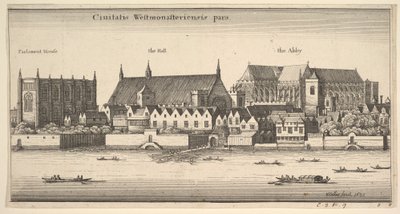 Ciuitatis Westmonasteriensis pars Westminster desde el río, 1647 de Wenceslaus Hollar