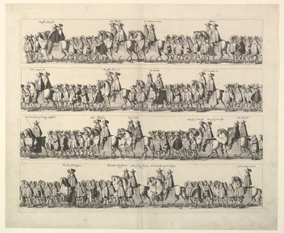Procesión de coronación de Carlos II por Londres de Wenceslaus Hollar
