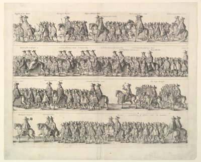 Procesión de coronación de Carlos II por Londres de Wenceslaus Hollar