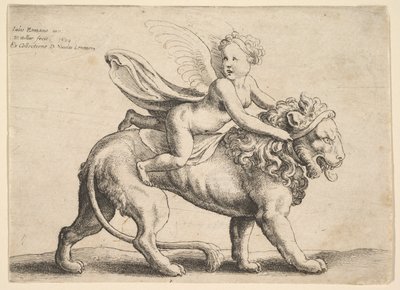 Cupido sobre un león, 1652 de Wenceslaus Hollar