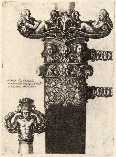 Daga y vaina, de un dibujo de Hans Holbein de Wenceslaus Hollar