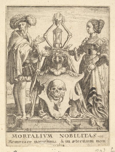 Escudo de armas de la muerte, de la Danza de la Muerte, 1651 de Wenceslaus Hollar