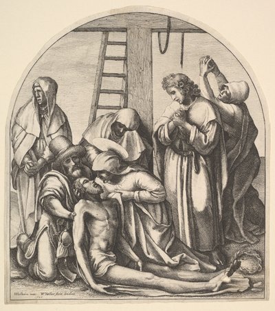 Descendimiento de la cruz, después de Holbein de Wenceslaus Hollar
