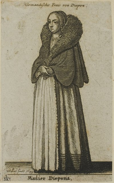 Mujer de Dieppe de Wenceslaus Hollar